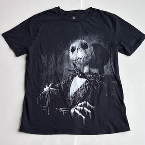 Disney Black Nightmare Before Christmas Men's T-Shirt sz medium Jack Skellington